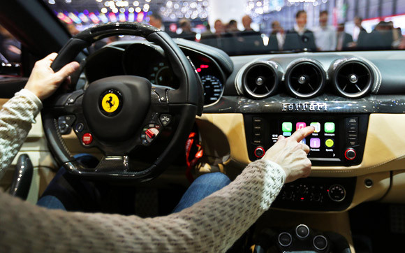 Apple's CarPlay in a Ferrari FF