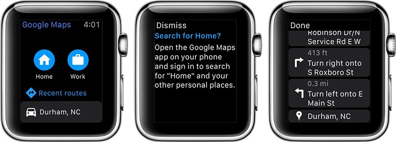 Google Maps for Apple Watch